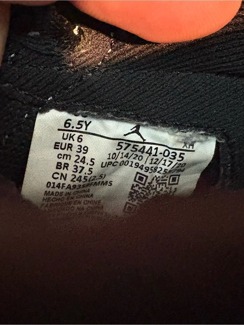 Nike Air Jordan 1 High OG Shadow 2.0 GS 6.5y 575441-035 (B2)